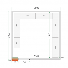 TEFCOLD CR 300x300x220 Panely ke stavebnicovým boxům 80 mm 